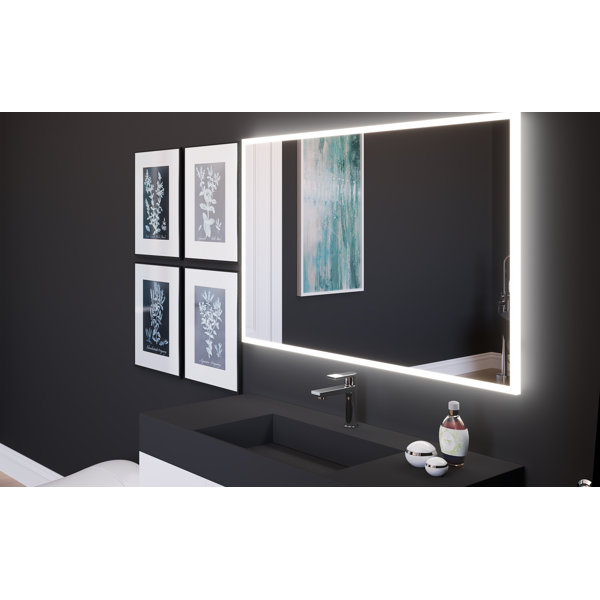 Orren Ellis Jessalyn 48" x 30" Voice Control Smart LED Light Bathroom